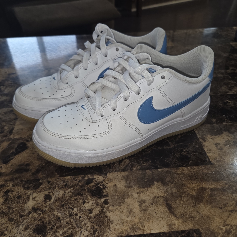 White and Blue Nike Sneakers